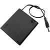 RLECS Porta batterie AA nero 4x1.5V 6V AA Scatola di Batteria con DC 5.5x2.1mm Connettore Maschio FAI DA TE Porta Batteria Pacchi Batteria Case Power Bank Wired Interruttore ON/Off con coperchio