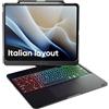 doqo Custodia Tastiera iPad Air 13 & Pro 13/12,9,Trackpad,Rotazione 360° | Digitazione tipo laptop, Retroilluminata, per iPad Air 13 M4/M3/M2, Pro 13 M5/M4 & Pro 12,9 6ª-3ª Gen, Supporto Penna