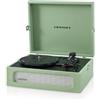 Crosley Voyager Giradischi con 2 altoparlanti, Bluetooth In & Out e AUX - Giradischi Vintage a 3 velocità - Per vinili da 7, 10 e 12 - Portatile con custodia integrata - Sage