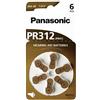 Panasonic PR312 Batterie zinco-aria per apparecchi acustici, Tipo 312, 1.4V, Batterie per apparecchi acustici, 6 pezzi, marrone