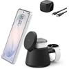Belkin Stazione di ricarica wireless 3 in 1 per Samsung, Android, Qi2.2, caricatore magnetico da 25 W per Galaxy S26, Pixel 10, iPhone 17, porta USB C per Galaxy, Pixel e Apple Watch (caricatore per