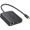 Cable Matters USB C Hub DisplayPort 100W, 4K@240Hz (USBC DisplayPort 1.4 Hub), 480Mbps Ethernet, 2X USB, 100W Host Charging in Black - Thunderbolt 4 / Thunderbolt 3 Port Compatible for MacBook Pro