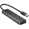 Vienon, hub USB 3.0 a 4 porte, splitter USB per laptop, Xbox, unità flash, HDD, console, stampante, fotocamera, keyborad, mouse (non per ricarica)