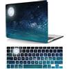 HLAAJJX Custodia per Macbook Pro 16 pollici 2020 Pubblicazione Modello A2141 con Touch Bar e Touch ID, Copertina Rigida in Plastica Protettiva e Tastiera Cover, Luna e Stelle