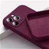 SSASMEU Custodia in silicone liquido per iPhone 15, 14, 13, 11, 12 Pro Max, Mini 15 Plus, X, XS Max, tinta unita, per ragazze, rosa fluo, morbida cover, prugna, per iPhone 12 Mini