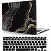 HLAAJJX Custodia Rigida Compatibile con Macbook Pro 16 pollici 2020 con Touch Bar e Touch ID A2141, Caso Duro Protettivo in Plastica & Copritastiera, Paillettes texture nera