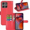 JIUNINE Cover a Libro per Motorola Moto G17 / G17 Power / G15, Rosso