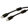 Manhattan Cavo usb Manhattan 2.0 A M/B M 5m con Ferrite Doppia Schermatura Nero