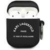 KARL LAGERFELD KLACA2SILRSGBK - Custodia per AirPods, in silicone, colore: Nero