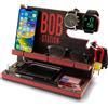 Greta Oto Docking Station Legno Personalizzato per Cellulare Supporto Telefono Scrivania Organizer Svuotatasche Regali Uomo Natale Originali per Papà e Marito Idee Regalo