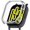 Generic Custodia Bling compatibile con Redmi Watch 5 Lite Cover rigida PC cristallo diamanti strass protettiva antiurto smartwatch senza pellicola protettiva (trasparente)