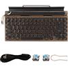 Cerlingwee Tastiera Meccanica Vintage per Macchina da Scrivere Retro 83 Tasti Bluetooth Wireless con Cappuccio Rotondo in Metallo per PC Desktop