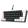 Denash RGB Gaming Tastiera, Tastiera Meccanica 60% Layout, Mini Tastiera Meccanica da Gioco a 61 Tasti,Tastiera Compatta Portatile per Ufficio e Gioco, Staccabile via Cavo (Nero)