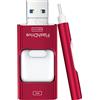 ZARMST Chiavetta USB 4 in 1 per iPhone da 256 GB, chiavetta USB tipo C, chiavetta per foto, archiviazione esterna per iPhone, iPad, computer Android, colore: rosso caramella