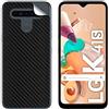 Tumundosmartphone Sticker Vinile Autoadesiva Trama per LG K41s/K51s - Carbonio