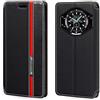 Shantime Custodia Flip in a Righe Classiche Compatibile con Doogee S119, Chiusura Magnetica Invisibile e Slot Carta, Design a Contrasto(Nero)