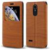 Shantime Custodia Flip in Pelle PU con Finestra Visibile e Chiusura Magnetica Invisibile Compatibile con LG K8 2017, Protezione Totale