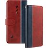 Shantime Custodia in Pelle con Ribalta Compatibile con Ulefone Armor X12 Pro Case con Portacarte Blocco RFID Cavalletto Magnetico Design Sottile Copertura(Rosso)