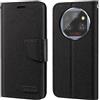 Shantime Custodia in pelle intrecciata per Oukitel WP39 5G - Nero | 6.6 Custodia flip portafoglio in tessuto Oxford con guscio interno in TPU, supporto integrato e portacarte