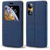Shantime Custodia Flip in Pelle PU con Finestra Visibile e Chiusura Magnetica Invisibile Compatibile con ZTE Nubia Neo 2 5G Z2352N, Protezione Totale (Blu)