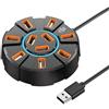 Qzdtue Multiport USB Hub, USB 3.0 Hub, High-Speed USB Hub, 10 Port USB Hub, USB Splitter 10 Ports, USB 3.0 Card Reader, 5GBps USB Hub, 4K USB Hub, USB Hub for Laptop, USB Devices Hub