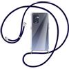 SIMao Cover Collana per Cellulare Compatibile con OPPO Find X5 Lite, Custodia Trasparente Silicone con Cordino Necklace Case, Custodia indossabile per Collo,Cover a Tracolla con cordina, Blu