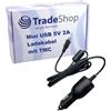 Trade-Shop - Cavo di ricarica mini USB da auto, 5 V/2 A, con antenna TMC per Garmin Nuvi 200 200W 250W 250 300 310 350 360 610T 650T 660T 660TMF 670 670TFM 680