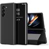 TINGYR Cover per Samsung Galaxy Z Fold 6 Custodia, Custodia Flip Traslucido Clear View Specchio Standing Cover, [Funzione Staffa] [Anti Graffio], Case Cover per Samsung Galaxy Z Fold 6.（Nero）