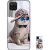 HopMore Nero Cover per Samsung Galaxy A12 Silicone Morbide Disegni Custodie Bella Custodia Antiurto Gomma Case Morbido Caso Gel AntiGraffio - Gatto Carino
