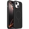 Mixroom - Custodia Cover Case per iPhone 13 / iPhone 14 in Tpu silicone liquido morbido compatibile con MagSafe con cerchio magnetico integrato Nero C09
