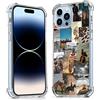 Vesidurt Custodia country occidentale per iPhone 14 Pro, collage di cavalli cowboy cowgirl, custodia morbida in TPU alla moda compatibile per iPhone 14 Pro