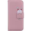 Norn Custodia per Samsung Galaxy A10,Flip Cover in pell PU Simpatico Cartone Animato con Portafoglio Caso,con Supporto Stand,Antiurto con Slot per schede,Magnetica a scatta,Rosa