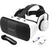 PUCIO 2023 Nuovo Occhiali VR 3D Visore Realtà Virtuale con Cuffie e Controller,Occhiali Virtuali per Giochi e Film,VR Headset Compatibile con Tutti Gli Smartphone da 4,7-7,8,Regali di Natale Particolari (