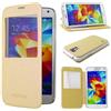 ebestStar - Cover Compatibile con Samsung S5 G900F, Galaxy S5 New G903F Neo Custodia Portafoglio con Finestra View, Protezione Libro Flip Pelle PU, Dorato [Apparecchio: 142 x 72.5 x 8.1mm, 5.1'']