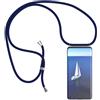 SIMao Cover Collana per Cellulare Compatibile con Huawei Mate 20X 5G Custodia Trasparente Silicone con Cordino Necklace Case Antiurto Protettivo Cover Custodia da Collo Custodia con Cordino, Blu