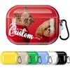 AESTHESTIFY Custodia fotografica personalizzata per AirPods Pro di 3a/3a generazione, con moschettone portachiavi, immagine personalizzata con nome, testo, stampa premium per iPod Pro3 Gen Cover 2025, custodia