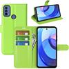 Fertuo Cover per Motorola Moto E20 / E40 / E30, Custodia Portafoglio Cover a Libro in Pelle Flip Case con Silicone Bumper, Fibbia Magnetica, Porta Carte, Kickstand, per Moto E20 / E40 / E30, Verde