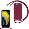 FERLAN Custodia per iPhone 16E Cover con Cordino,Rosso Silicone Antiurto TPU Morbido Case Corda Collana Necklace Regolabile Stylish con Catena Ultra Sottile Cover per iPhone 16E,Rosso
