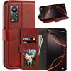 UOGNADGD Custodia flip in similpelle per Cubot Note 30 - Rosso | 6.517 Custodia portafoglio folio con fessure per carte, chiusura magnetica, funzione stand e blocco RFID