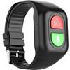 SPORTARC Smart Watch 4G, Rilevamento di Caduta, SOS, GPS, Chiamata Bidirezionale, Nero
