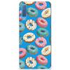 Personalaizer Custodia compatibile per Samsung Galaxy A7 2018 - Design con motivo a ciambelle multicolore stile retrò - Cover in silicone TPU flessibile trasparente