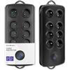 Qoltec Listwa zasilajÄ…ca Listwa antyprzepiÄ™ciowa Quick Switch | 8 gniazd | Czarna| 2,5 m