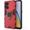ESTH® Custodia per Oppo Reno7 Z 5G/Reno8 Lite/Reno7 Lite con 360° Rotante Staffa, [Compatibile con Supporto Magnetico per Auto], Cover Paraurti PC + TPU, Rosso