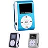 DISCORAMA LETTORE MUSICALE MP3 PORTATILE CON SCHERMO DIGITALE LCD, LETTORE MULTIMEDIALE MP3 CON MINI CLIP, CUFFIE E CAVO, RADIO FM - DISCORAMA® (GRIGIO)