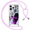 Xylota Cover Personalizzate con Cordino per iPhone 11 Pro, Personalizzata con Foto Testi Immagine Custodia Personalizzabile, Personalizzato Case con Laccio Tracolla per iPhone 11 Pro 5,8'', viola