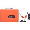 XGOUGUAAU Lettore di cassette portatile USB C Registratore a nastro, convertitore digitale da cassetta a MP3 con microfono integrato e jack per cuffie, lettore di cassette in ABS arancione