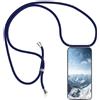 SIMao Collana per Samsung Galaxy A20e Cover trasparente in silicone con cordino per collana e collana con cordino per A20e, colore: Blu scuro