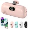 Bpoeee Mini Portable Charger Power Bank for Phone, Small Portable Charger for iPhone, Upgraded 3000/5000/10000 Mah Fast Charging, Compatible with All Types Phone (pink,10000mA,Type-C interface)