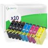 Globatek 10 Cartucce Compatibili T0711/T0712/T0713/T0714 per Epson Stylus SX100 SX110 SX200 SX210 SX215 SX218 SX400 SX405 SX410 SX510w DX4000 DX4400 DX7400 DX8400 DX9400F BX300F - Pack Risparmio