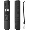 THLMT Custodia per telecomando compatibile con Xiaomi XMRM-ML, telecomando TV Custodia in silicone antiurto per pelle di ricambio con cordino (solo custodia) (Nero)